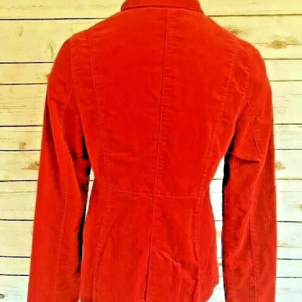 MOSSIMO Women Front Button 100% Cotton Collar Corduroy Red Coat Jacket Sz Medium - Picture 6 of 12
